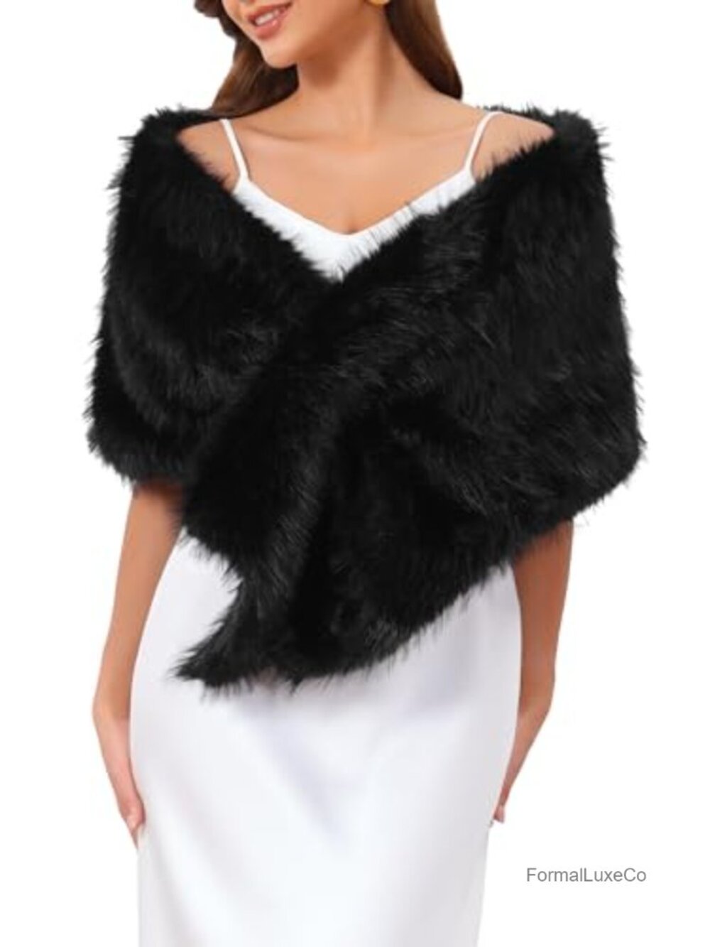 Faux Fur Shrug Wedding Bridal Wrap Shawl Cape